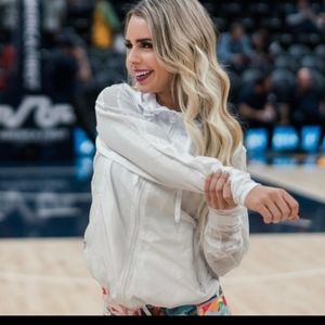 Zyia Active Animal Print Hooded Bomber Windbreaker – Size Small